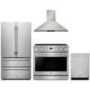 Thor Kitchen A-Series 4-Piece Appliance Package - 36-Inch Propane Gas Range, Wall Mount Range Hood, Refrigerator, and Dishwasher in Stainless Steel