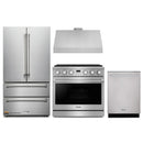 Thor Kitchen A-Series 4-Piece Appliance Package - 36-Inch Propane Gas Range, Under Cabinet Range Hood, Refrigerator, and Dishwasher in Stainless Steel