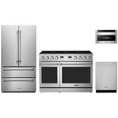 Thor Kitchen A-Series 4-Piece Appliance Package - 48-Inch Propane Gas Range, Refrigerator, Dishwasher, and Microwave in Stainless Steel