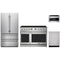 Thor Kitchen 4-Piece Appliance Package - 48-Inch Propane Gas Range, French Door Refrigerator, Dishwasher, & Microwave Drawer in Stainless Steel