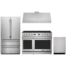 Thor Kitchen A-Series 4-Piece Appliance Package - 48-Inch Propane Gas Range, Under Cabinet Range Hood, Refrigerator, and Dishwasher in Stainless Steel