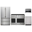 Thor Kitchen A-Series 4-Piece Appliance Package - 48-Inch Propane Gas Range, Refrigerator, Dishwasher, and Microwave in Stainless Steel
