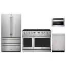 Thor Kitchen A-Series 4-Piece Appliance Package - 48-Inch Gas Range, Refrigerator, Dishwasher, and Microwave in Stainless Steel