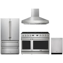 Thor Kitchen A-Series 4-Piece Appliance Package - 48-Inch Propane Gas Range, Pro-Style Wall Mount Range Hood, Refrigerator, and Dishwasher in Stainless Steel