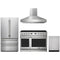 Thor Kitchen 4-Piece Appliance Package - 48-Inch Propane Gas Range, French Door Refrigerator, Wall Mount Hood, & Dishwasher in Stainless Steel