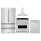 ZLINE 4-Piece Appliance Package - 30-Inch Dual Fuel Range, Hood, Refrigerator, and Dishwasher in Stainless Steel