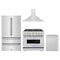 ZLINE 4-Piece Appliance Package - 36-Inch Dual Fuel Range, Hood, Refrigerator, and Dishwasher in Stainless Steel