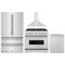 ZLINE 4-Piece Appliance Package - 36-Inch Dual Fuel Range, Hood, Refrigerator, and Dishwasher in Stainless Steel
