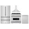 ZLINE 4-Piece Appliance Package - 36-Inch Dual Fuel Range, Hood, Refrigerator, and Dishwasher in Stainless Steel