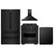 ZLINE 4-Piece Appliance Package - 30-Inch Dual Fuel Range, Hood, Refrigerator, and Dishwasher in Black Stainless Steel