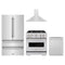 ZLINE 4-Piece Appliance Package - 30-Inch Gas Range, Hood, Refrigerator, and Dishwasher in Stainless Steel