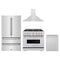 ZLINE 4-Piece Appliance Package - 36-Inch Gas Range, Hood, Refrigerator, and Dishwasher in Stainless Steel