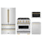 ZLINE 4-Piece Appliance Package - 30-Inch Classic Gas Range, Refrigerator, Dishwasher, and 24-Inch Microwave Drawer in Stainless Steel with Gold Accents