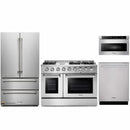 Thor Kitchen 4-Piece Pro Appliance Package - 48-Inch Propane Gas Range, French Door Refrigerator, Dishwasher, and Microwave Drawer in Stainless Steel