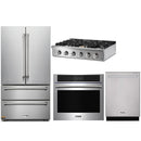 Thor Kitchen 4-Piece Pro Appliance Package - 36-Inch Rangetop, Electric Wall Oven, Dishwasher & Refrigerator in Stainless Steel