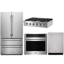 Thor Kitchen 4-Piece Pro Appliance Package - 36-Inch Propane Gas Rangetop , Electric Wall Oven, Dishwasher & Refrigerator in Stainless Steel