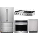 Thor Kitchen 4-Piece Pro Appliance Package - 48-Inch Rangetop, Electric Wall Oven, Dishwasher & Refrigerator in Stainless Steel