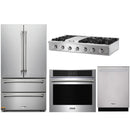 Thor Kitchen 4-Piece Pro Appliance Package - 48-Inch Propane Gas Rangetop , Electric Wall Oven, Dishwasher & Refrigerator in Stainless Steel