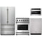Thor Kitchen 4-Piece Appliance Package - 30-Inch Natural Gas Range, French Door Refrigerator, Dishwasher, & Microwave Drawer in Stainless Steel