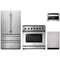 Thor Kitchen 4-Piece Appliance Package - 36-Inch Propane Gas Range, French Door Refrigerator, Dishwasher, & Microwave Drawer in Stainless Steel
