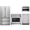 Thor Kitchen 4-Piece Appliance Package - 36-Inch Natural Gas Range, French Door Refrigerator, Dishwasher, & Microwave Drawer in Stainless Steel