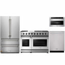 Thor Kitchen 4-Piece Appliance Package - 48-Inch Propane Gas Range, French Door Refrigerator, Dishwasher, and Microwave Drawer in Stainless Steel