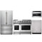 Thor Kitchen 4-Piece Appliance Package - 48-Inch Natural Gas Range, French Door Refrigerator, Dishwasher, & Microwave Drawer in Stainless Steel