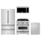 ZLINE 4-Piece Appliance Package - 30-Inch Dual Fuel Range, Refrigerator, Tall Tub Dishwasher, & Over-the-Range Microwave in Stainless Steel