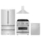 ZLINE 4-Piece Appliance Package - 30-Inch Dual Fuel Range, Refrigerator, Convertible Wall Mount Hood, and 3-Rack Dishwasher in Stainless Steel