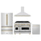 ZLINE 4-Piece Appliance Package - 48-Inch Legacy Autograph Dual Fuel Range, Wall Mount Range Hood, 36-Inch French Door Refrigerator, Dishwasher, in Stainless Steel with Gold Accents