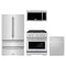 ZLINE 4-Piece Appliance Package - 30-Inch Paramount Dual Fuel Range, Refrigerator, Tall Tub Dishwasher & Over-the-Range Microwave in Stainless Steel