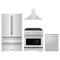 ZLINE 4-Piece Appliance Package - 30-Inch Paramount Dual Fuel Range, Wall Mount Range Hood, 36-Inch French Door Refrigerator, Dishwasher, in Stainless Steel