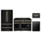 ZLINE 4-Piece Appliance Package - 48-Inch Paramount Dual Fuel Range, Refrigerator, Dishwasher, and 24-Inch Microwave Drawer in Black Stainless Steel with Gold Accents