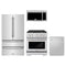 ZLINE 4-Piece Appliance Package - 30-Inch Gas Range, Refrigerator, Tall Tub Dishwasher, & Over-the-Range Microwave in Stainless Steel