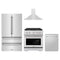 ZLINE 4-Piece Appliance Package - 30-Inch Gas Range, Refrigerator, Convertible Wall Mount Hood, and 3-Rack Dishwasher in Stainless Steel
