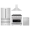 ZLINE 4-Piece Appliance Package - 36-Inch Gas Range, Refrigerator, Convertible Wall Mount Hood, and 3-Rack Dishwasher in Stainless Steel