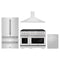 ZLINE 4-Piece Appliance Package - 48-inch Gas Range, 36-inch Refrigerator, Convertible Wall Mount Hood, and 3-Rack Dishwasher in Stainless Steel