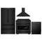 ZLINE 4-Piece Appliance Package - 36-Inch Gas Range, Refrigerator, Convertible Wall Mount Hood, and 3-Rack Dishwasher in Black Stainless Steel (4KPR-SGRBRH36-DWV)