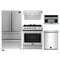 Forno 5-Piece Appliance Package - 30-Inch Gas Range, Under Cabinet Range Hood, Refrigerator, Dishwasher, and 30-Inch Microwave Drawer in Stainless Steel