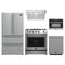 Forno 5-Piece Appliance Package - 30-Inch Gas Range, Under Cabinet Range Hood, Refrigerator, Dishwasher, and 24-Inch Microwave Oven in Stainless Steel