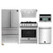 Forno 5-Piece Appliance Package - 30-Inch Gas Range, Under Cabinet Range Hood, Refrigerator, Dishwasher, and 30-Inch Microwave Oven in Stainless Steel