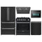 Forno 5-Piece Appliance Package - 30-Inch Gas Range, Under Cabinet Range Hood, Refrigerator, Dishwasher, and 24-Inch Microwave Oven in Black with Stainless Steel Trim
