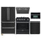 Forno 5-Piece Appliance Package - 30-Inch Gas Range, Under Cabinet Range Hood, Refrigerator, Dishwasher, and 30-Inch Microwave Oven in Black with Stainless Steel Trim