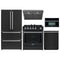 Forno 5-Piece Appliance Package - 30-Inch Gas Range, Under Cabinet Range Hood, Refrigerator, Dishwasher, and 30-Inch Microwave Oven in Black with Stainless Steel Trim