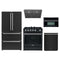 Forno 5-Piece Appliance Package - 30-Inch Gas Range, Under Cabinet Range Hood, Refrigerator, Dishwasher, and 30-Inch Microwave Oven in Black with Stainless Steel Trim