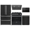Forno 5-Piece Appliance Package - 30-Inch Gas Range, Under Cabinet Range Hood,  French Door Refrigerator, Dishwasher, and  Microwave Drawer in Black with Stainless Steel Trim