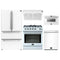Forno 5-Piece Appliance Package - 30-Inch Gas Range, Under Cabinet Range Hood,  French Door Refrigerator, Dishwasher, and  Microwave Drawer in White with Stainless Steel Trim