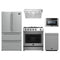 Forno 5-Piece Appliance Package - 30-Inch Gas Range, Under Cabinet Range Hood, French Door Refrigerator, Dishwasher, and Microwave Drawer in Stainless Steel