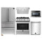 Forno 5-Piece Appliance Package - 30-Inch Gas Range, Under Cabinet Range Hood,  French Door Refrigerator, Dishwasher, and  Microwave Drawer in Stainless Steel