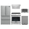 Forno 5-Piece Appliance Package - 30-Inch Electric Range, Under Cabinet Range Hood, French Door Refrigerator, Dishwasher, and 30-Inch Microwave Drawer in Stainless Steel
